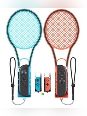 Blue & red Tennis Racket Motion Controllers for Nintendo switch 2 Joy-Cons NWT
